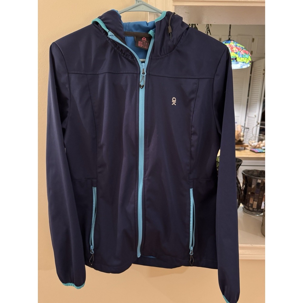 Little Donkey Andy Jacket Womens Medium Blue Hooded Zipper Pockets